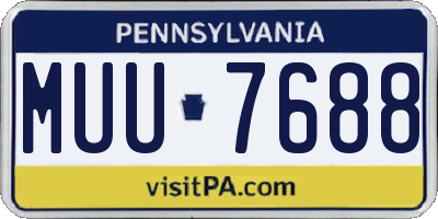 PA license plate MUU7688