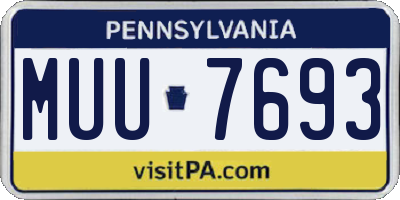 PA license plate MUU7693