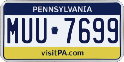PA license plate MUU7699