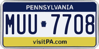 PA license plate MUU7708