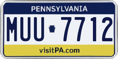 PA license plate MUU7712