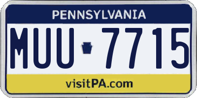 PA license plate MUU7715
