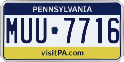 PA license plate MUU7716