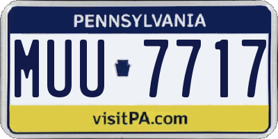 PA license plate MUU7717