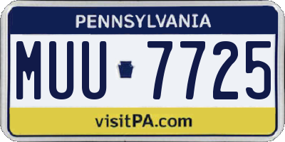 PA license plate MUU7725