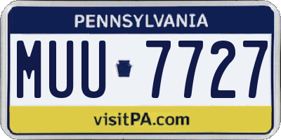 PA license plate MUU7727