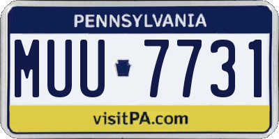 PA license plate MUU7731
