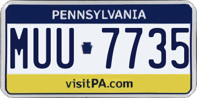 PA license plate MUU7735