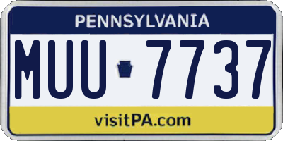 PA license plate MUU7737
