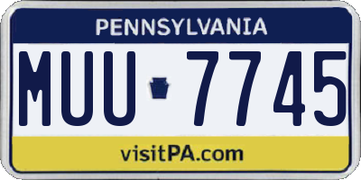 PA license plate MUU7745