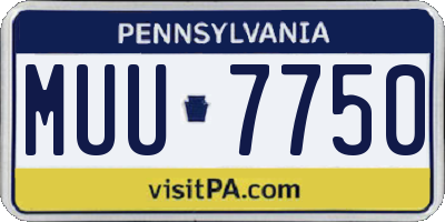 PA license plate MUU7750