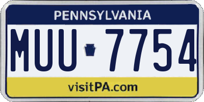 PA license plate MUU7754
