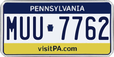PA license plate MUU7762