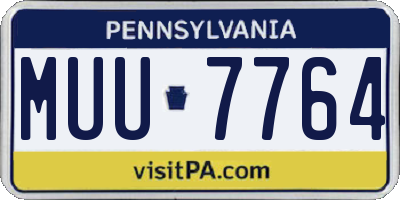 PA license plate MUU7764
