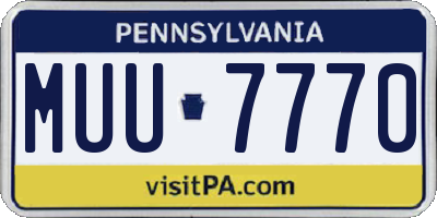 PA license plate MUU7770