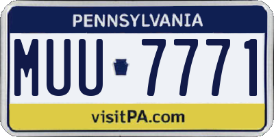 PA license plate MUU7771