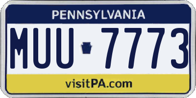 PA license plate MUU7773