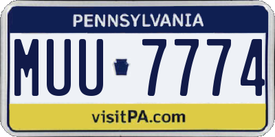 PA license plate MUU7774