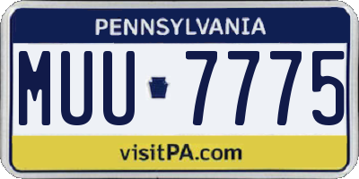 PA license plate MUU7775