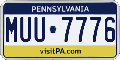 PA license plate MUU7776