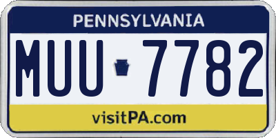 PA license plate MUU7782