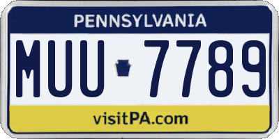 PA license plate MUU7789