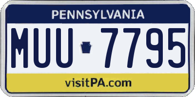 PA license plate MUU7795