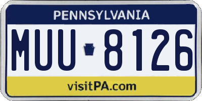 PA license plate MUU8126