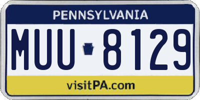 PA license plate MUU8129