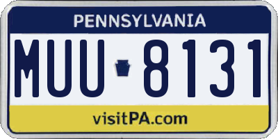 PA license plate MUU8131