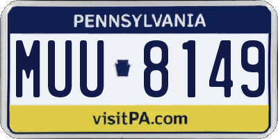 PA license plate MUU8149