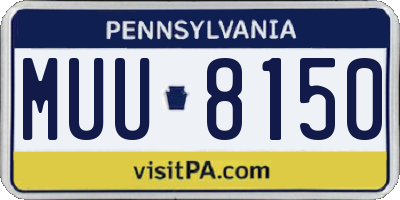 PA license plate MUU8150