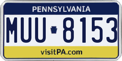 PA license plate MUU8153