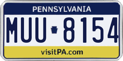 PA license plate MUU8154