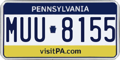 PA license plate MUU8155