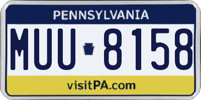 PA license plate MUU8158