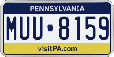PA license plate MUU8159
