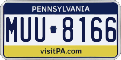 PA license plate MUU8166