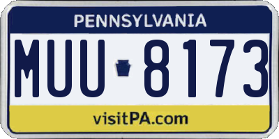 PA license plate MUU8173