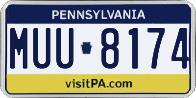 PA license plate MUU8174