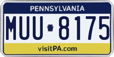 PA license plate MUU8175