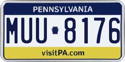 PA license plate MUU8176