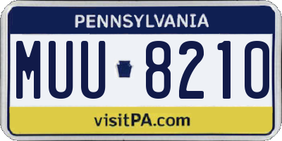 PA license plate MUU8210
