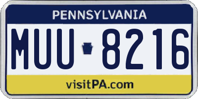 PA license plate MUU8216