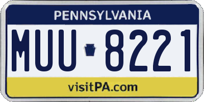 PA license plate MUU8221