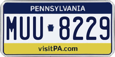 PA license plate MUU8229