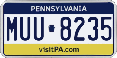 PA license plate MUU8235