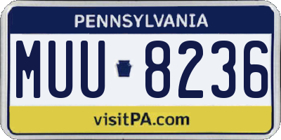 PA license plate MUU8236