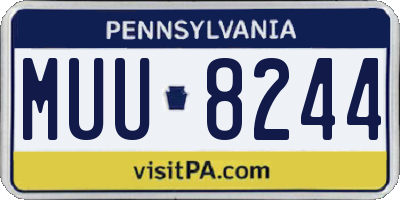 PA license plate MUU8244