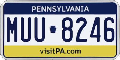 PA license plate MUU8246